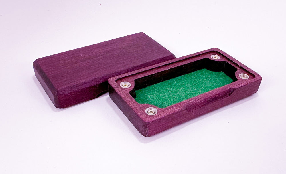 Micro dice box in purple heart